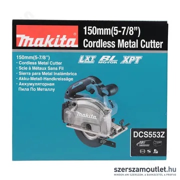 MAKITA DCS553Z Szénkefementes akkus fémvágó körfűrész (18V/150mm) (Akku és töltő nélkül!)