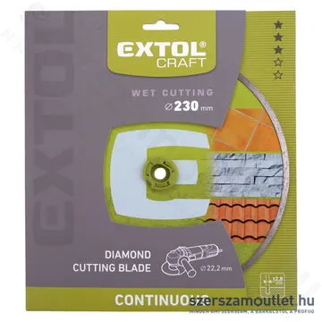 EXTOL Gyémánttárcsa csempevágáshoz (sima), vizes vágásra 230x22,2mm