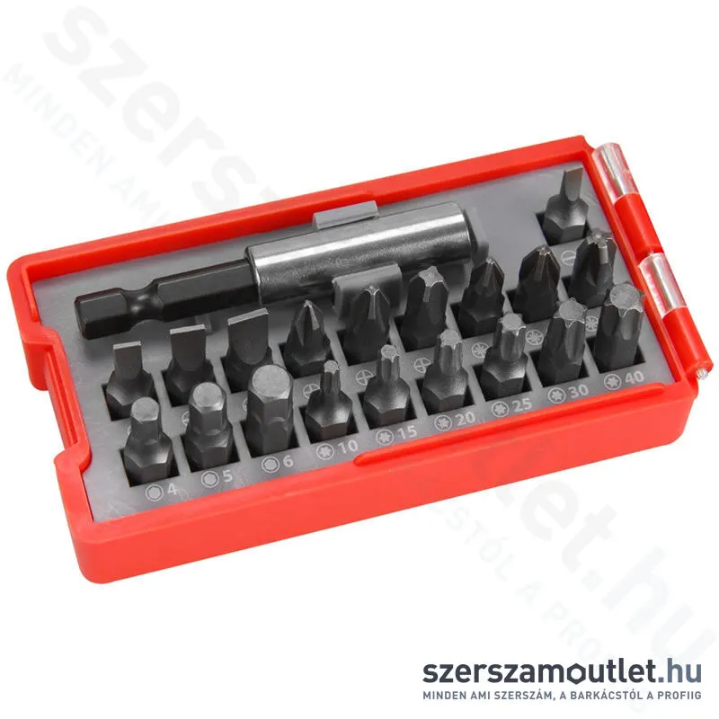 EXTOL Bitkészlet 20 részes + bittartó (SL+PZ+PH+TORX+HEX)