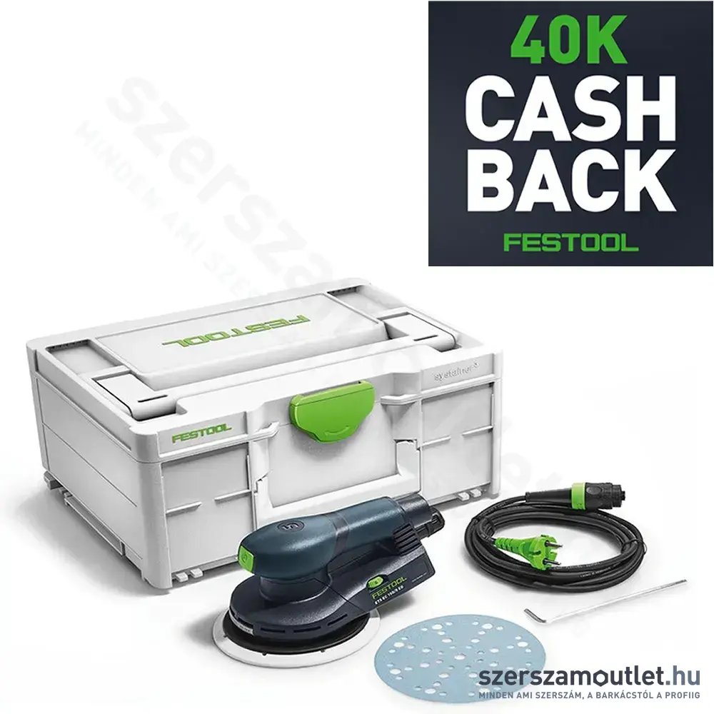 FESTOOL ETS EC 150/5 EQ-Plus excentercsiszoló Systainer-ben (400W/150mm)