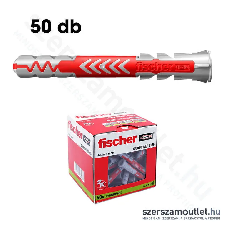 FISCHER DUOPOWER Műanyag dübel 8x65mm [50db/doboz] (538241)