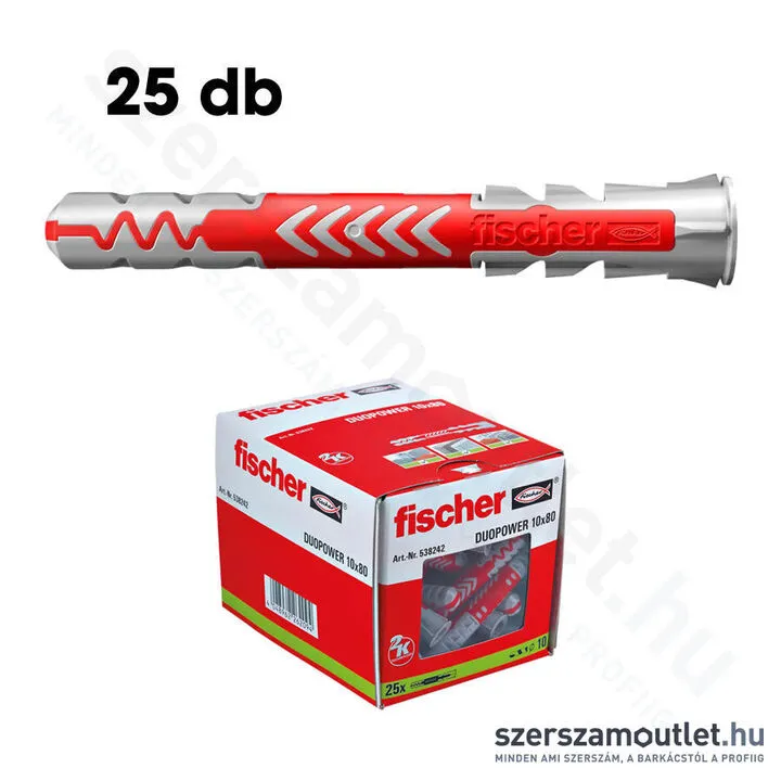 FISCHER DUOPOWER Műanyag dübel 10x80mm [25db/doboz] (538242)