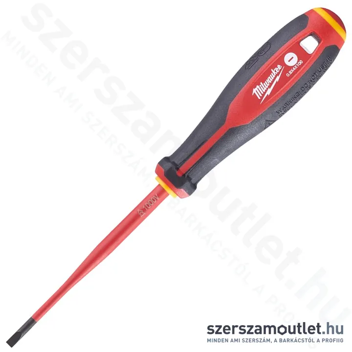 MILWAUKEE VDE szigetelt csavarhúzó lapos SL 0,8x4,0x100mm (4932464037) (4932478715)