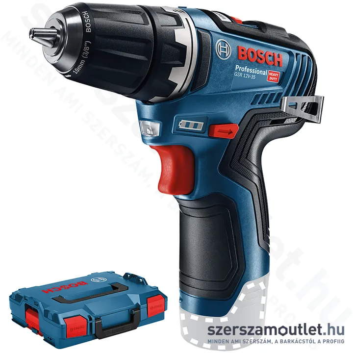 BOSCH GSR 12V-35 Akkus fúró-csavarbehajtó szénkefementes, L-Boxxban (12V) (Akku és töltő nélkül!)