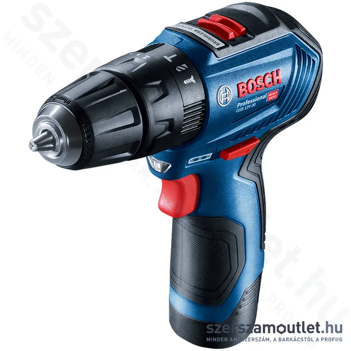 BOSCH GSB 12V-30 Akkus ütvefúró-csavarozó szénkefementes, kofferben (2x2,0Ah/12V) (06019G9100)