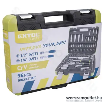 EXTOL Dugókulcs készlet 94 részes (1/4"-1/2")