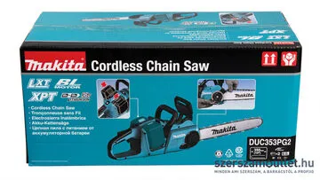 MAKITA DUC353PG2 Akkus szénkefementes láncfűrész 35cm (2x6,0Ah/18V)