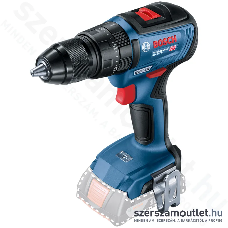 BOSCH GSB 18V-50 Akkus ütvefúró-csavarozó szénkefementes (18V) (Akku és töltő nélkül!) (06019H5106)