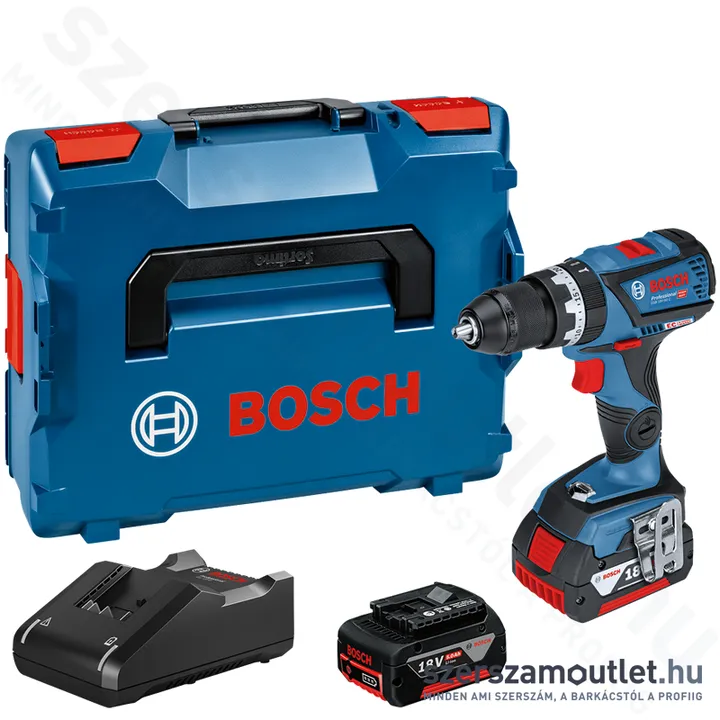 BOSCH GSB 18V-60 C Akkus ütvefúró-csavarozó szénkefementes, L-Boxxban (2x5,0Ah/18V) (06019G210B)