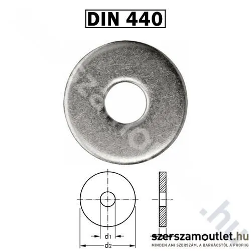 KOELNER Fakötésű alátét M6/50db Horg. DIN440(22x2,0mm)