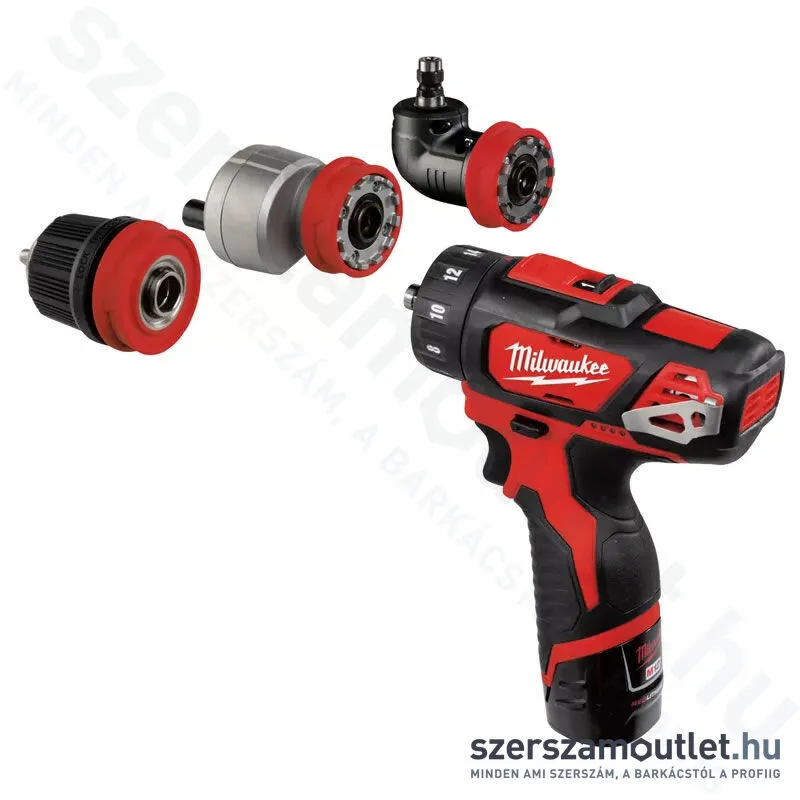 MILWAUKEE M12 BDDXKIT-202C Akkus fúró-csavarbehajtó, levehető tokmányú, kofferben (32Nm/2x2,0Ah/12V)