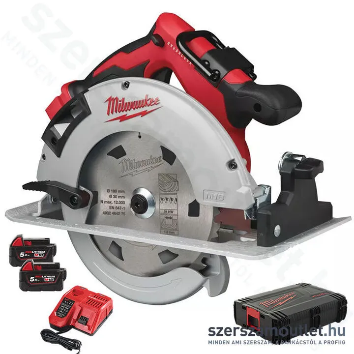 MILWAUKEE M18 BLCS66-502X Akkus körfűrész szénkefementes 190mm, HD kofferben (2x5,0Ah/18V)