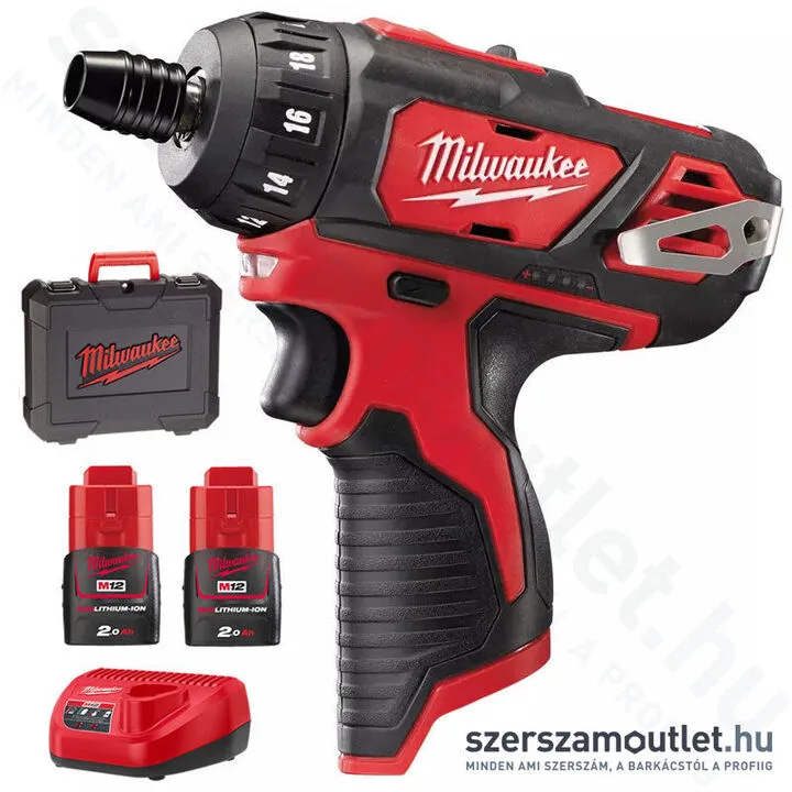 MILWAUKEE M12 BD-202C Akkus csavarozó kofferben (2x2,0Ah/12V) (4933441900)