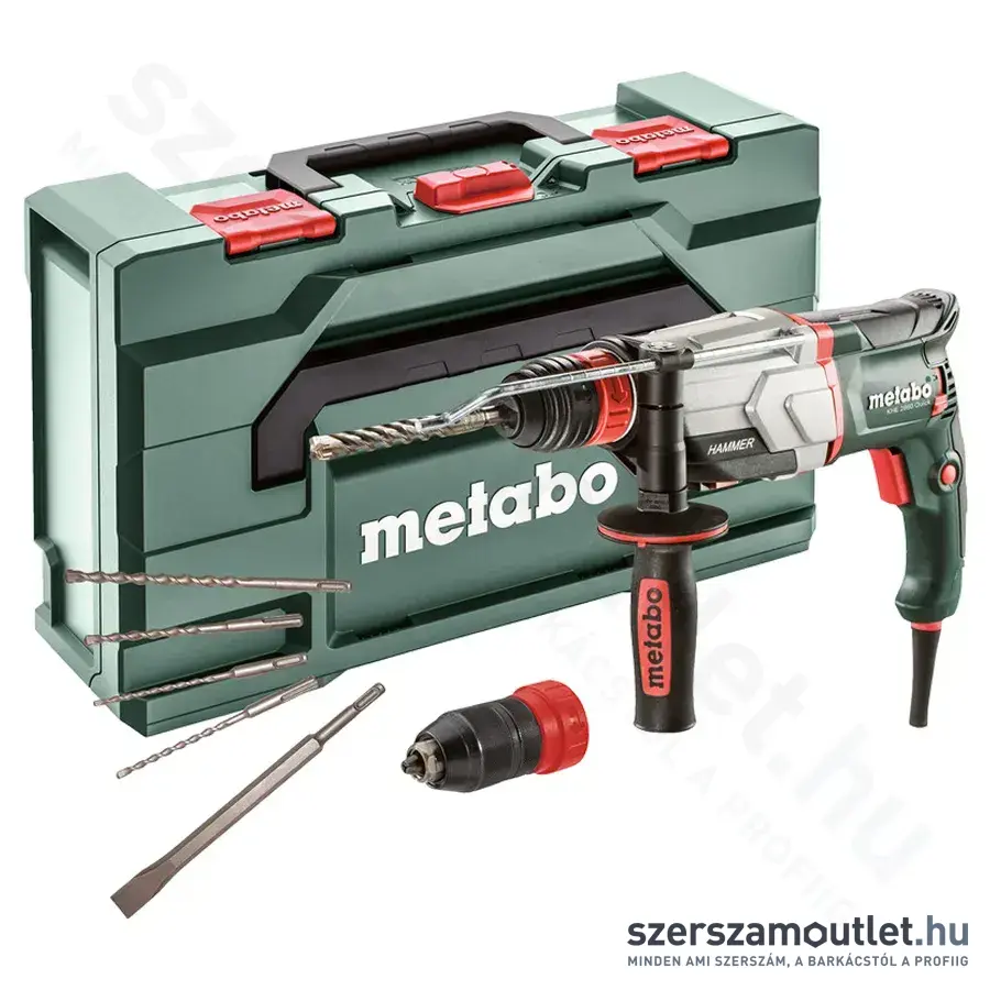 METABO KHE 2860 QUICK SET Fúró-vésőkalapács kofferben +5 részes készlet (880W/3,2J)