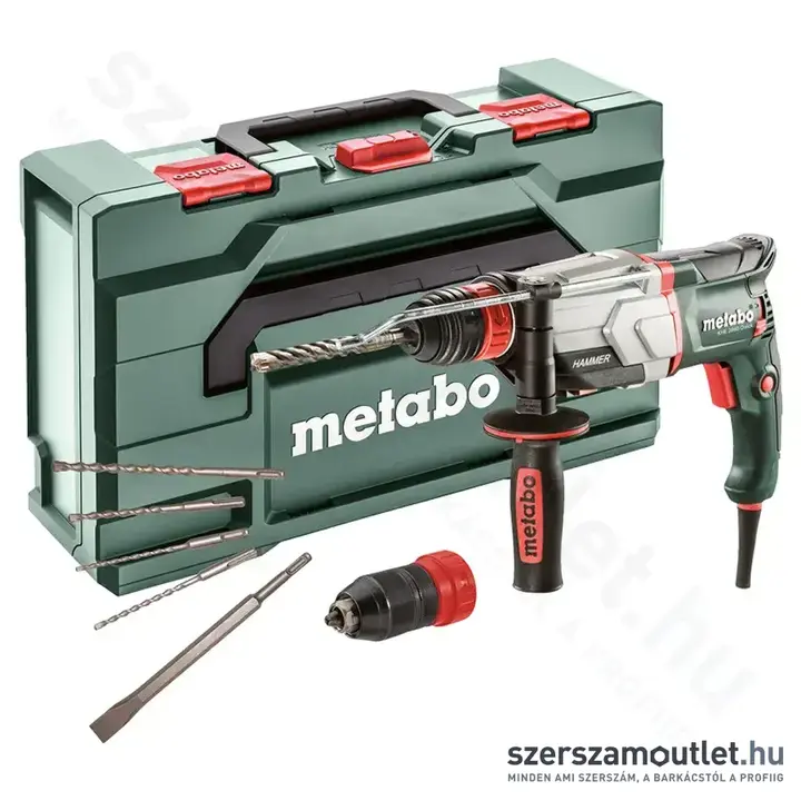 METABO KHE 2860 QUICK SET Fúró-vésőkalapács kofferben (880W/3,2J) + 5 részes készlet (600878850)