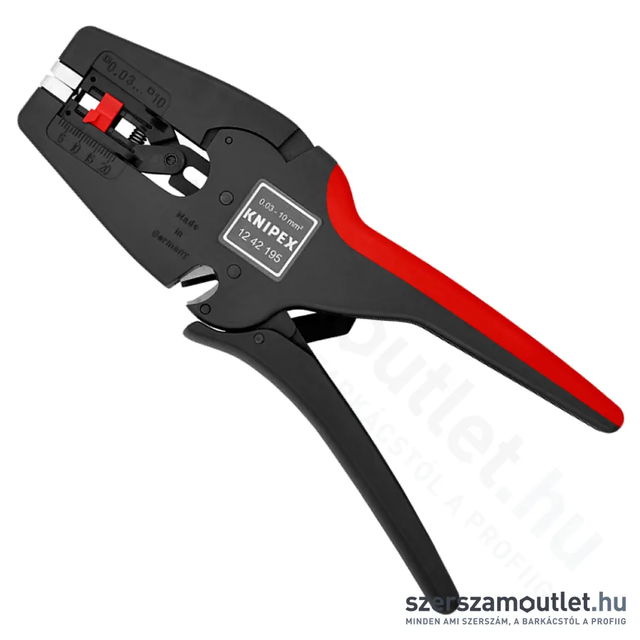KNIPEX MultiStrip 10 Kábelcsupaszító fogó 195mm automatikus (12 42 195) (12 42 195 SB)