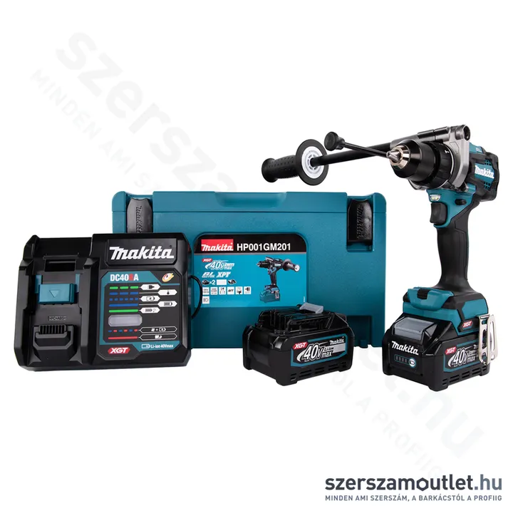 MAKITA HP001GM201 Akkus szénkefementes ütvefúró-csavarbehajtó MAKPAC kofferben (2x4,0Ah/40V)