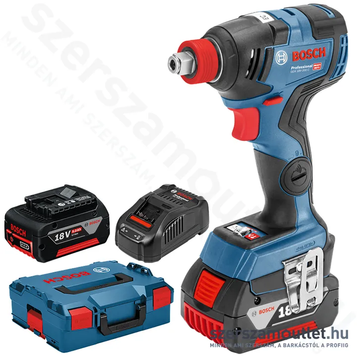 BOSCH GDX 18V-200 C Akkus ütvecsavarozó L-Boxxban (1/4