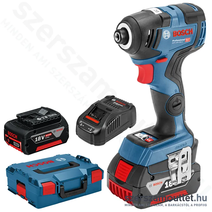 BOSCH GDR 18V-200 C Akkus ütvecsavarozó L-Boxxban (1/4