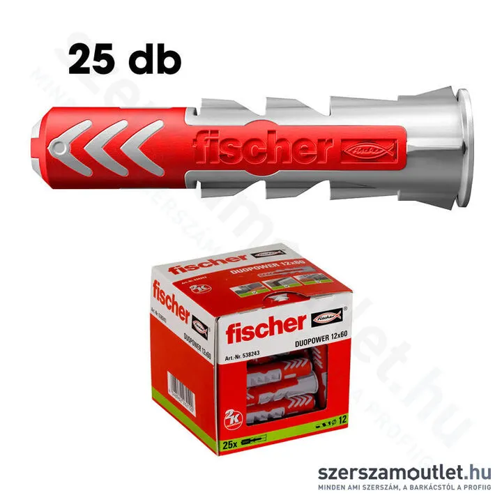 FISCHER DUOPOWER Műanyag dübel 12x60mm [25db/doboz] (538243)