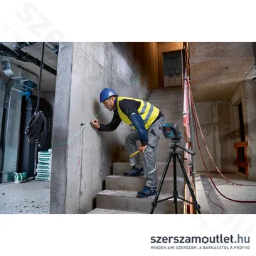 BOSCH GLL 2-15 G Keresztvonalas lézer ZÖLD, állvánnyal (2 vonal/15m) (0601063W01)
