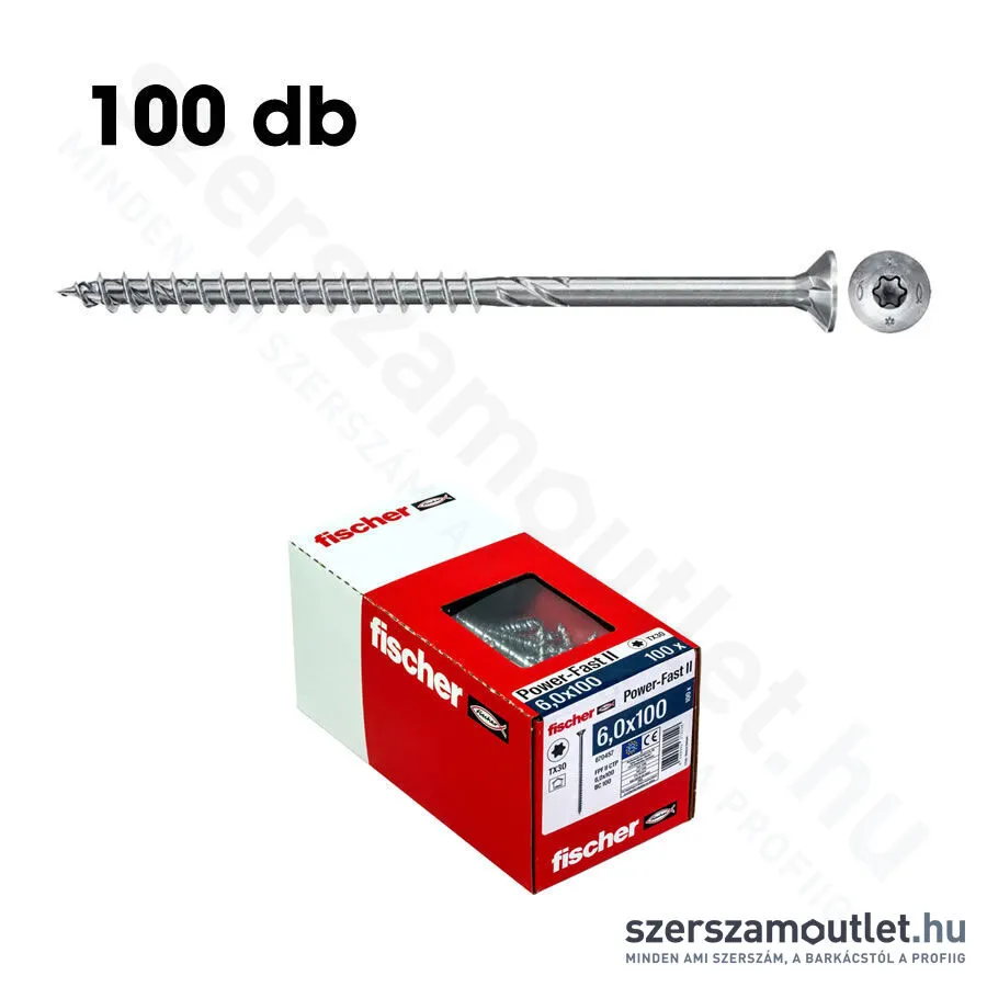 FISCHER FPF II CTP BC Faforgácslapcsavar 6,0x100mm SF HG TX30 [100db/doboz] (670457)