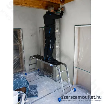 KRAUSE STABILO Univerzális csuklós létra dobogóval, állványozható 4x3 fokos (123909)