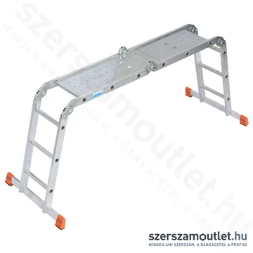 KRAUSE MULTIMATIC Univerzális csuklós létra dobogóval, állványozható 4x3 fokos (120687)