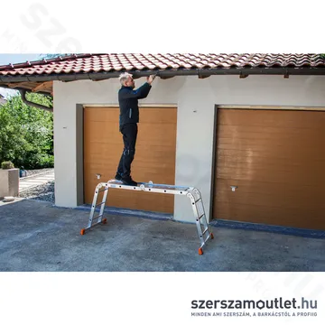 KRAUSE MULTIMATIC Univerzális csuklós létra dobogóval, állványozható 4x3 fokos (120687)