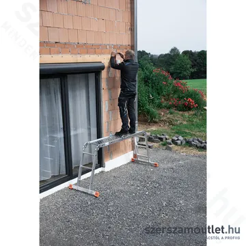 KRAUSE MULTIMATIC Univerzális csuklós létra dobogóval, állványozható 4x3 fokos (120687)