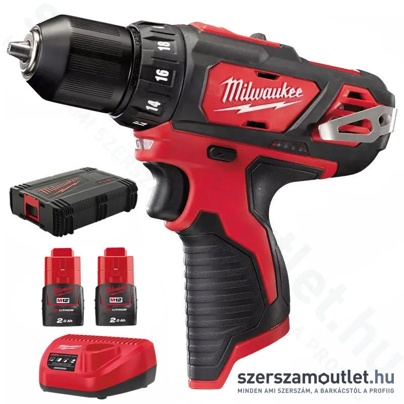 MILWAUKEE M12 BDD-202X Akkus fúró-csavarbehajtó HD kofferben (2x2,0Ah/12V) (4933446040)