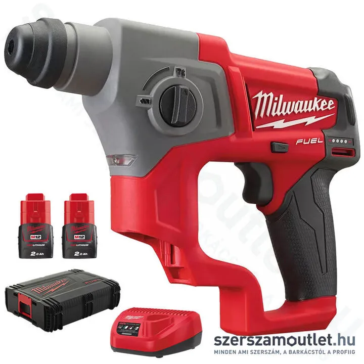 MILWAUKEE M12 CH-202X Akkus fúrókalapács szénkefementes, HD kofferben (2x2,0Ah/12V) (4933446046)