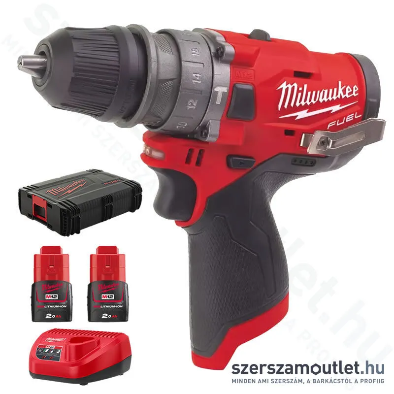 MILWAUKEE M12 FPDX-202X Akkus szénkefementes ütvefúró-csavarozó, levehető tokmányú (2x2,0Ah/12V)