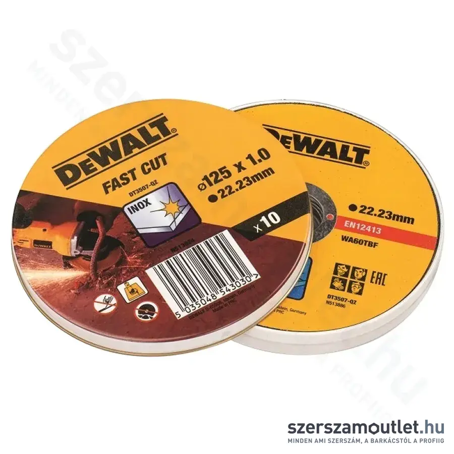 DEWALT CUT DISK INOX Vágókorong 125x1x22,23mm (10db/csomag)
