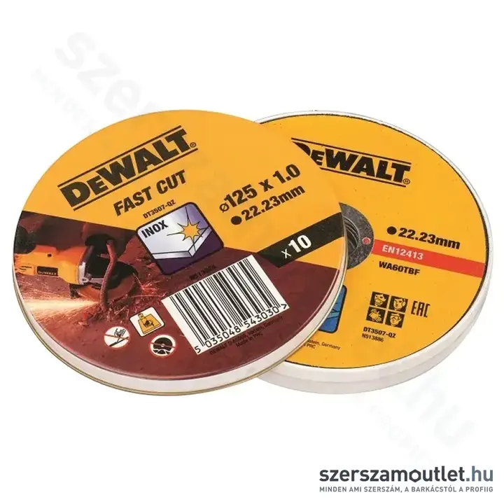 DEWALT CUT DISK INOX Vágókorong 125x1x22,23mm (10db/csomag)