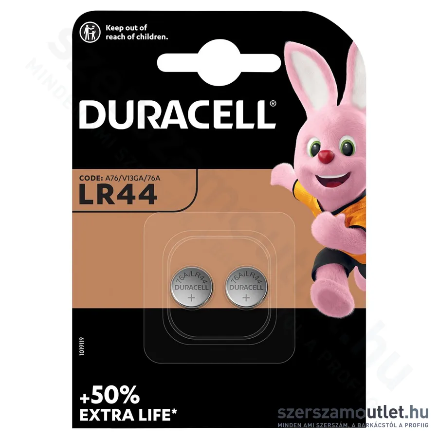 DURACELL Alkáli gombelem AG13 LR44 2db/csomag (DGLR44)