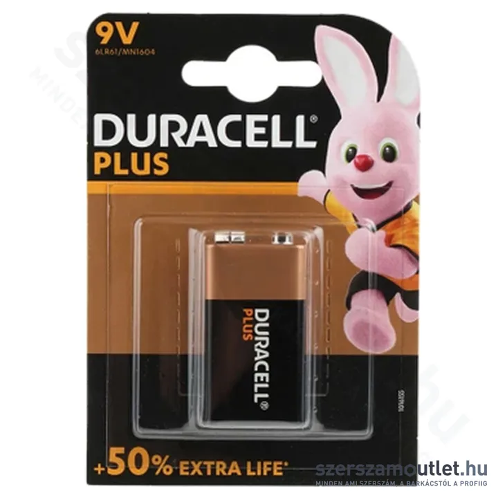 DURACELL Plus Alkáli elem 9V B1 (DP9V)