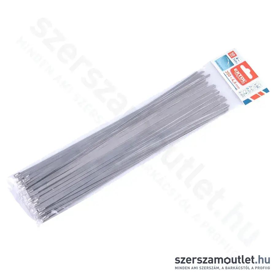 EXTOL Kábelkötegelő, rozsdamentes acél 4,6x350mm (50db)