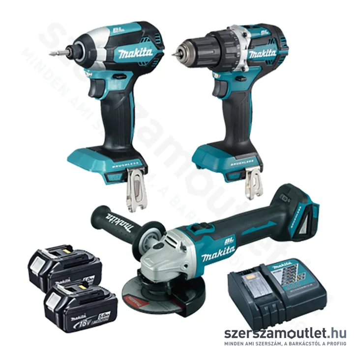 MAKITA DLX3125TX1 Akkus gépszett DDF484+DGA506+DTD153 (2x5,0Ah/18V)