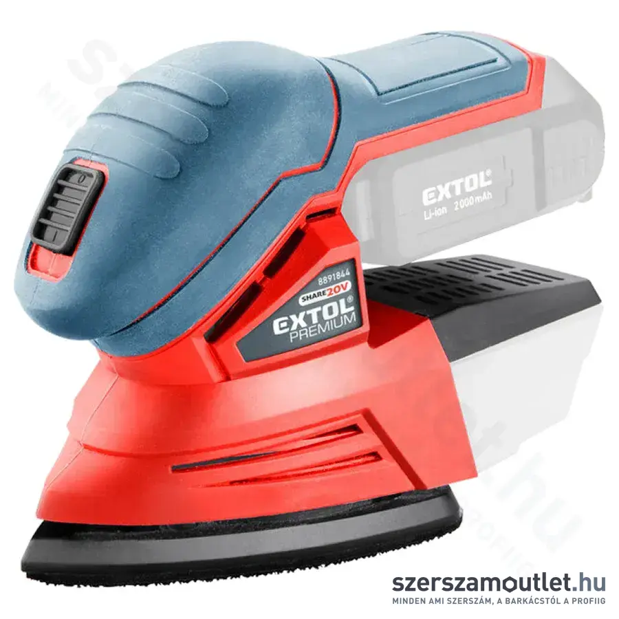 EXTOL Share20V Akkus delta csiszoló 123x95mm (20V) (Akku és töltő nélkül!)