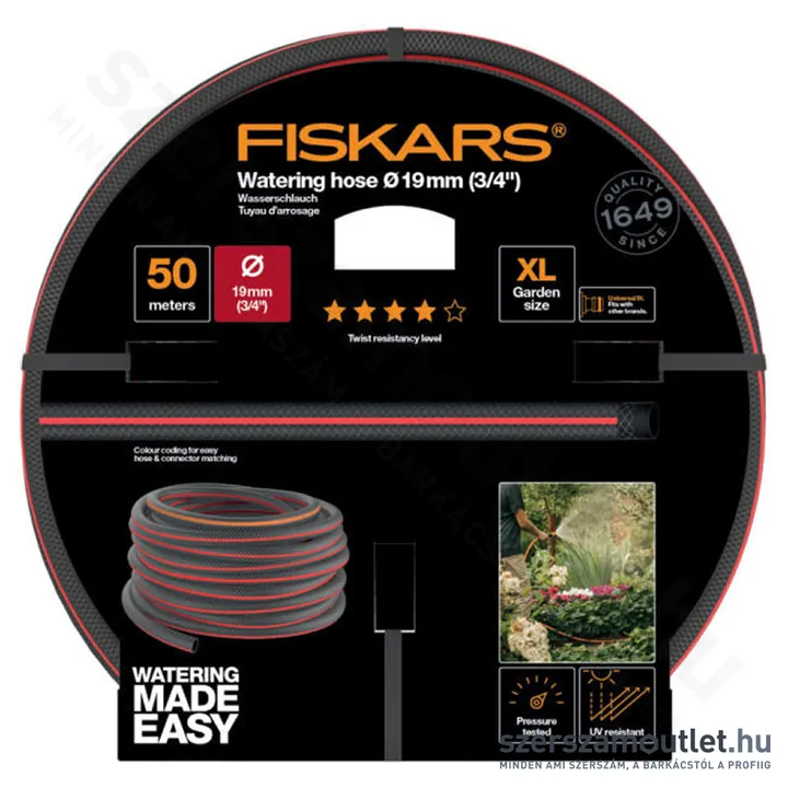 FISKARS COMFORT Locsolótömlő 19mm/50m (3/4