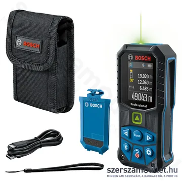 BOSCH GLM 50-27 CG Lézeres távolságmérő ZÖLD, akkumulátorral 50m (0601072U01)