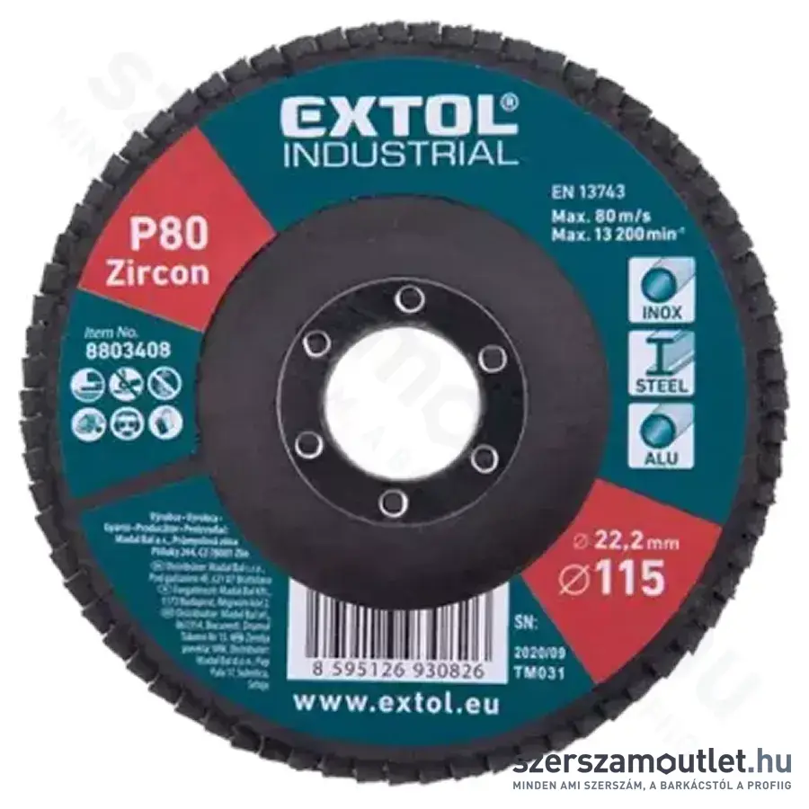EXTOL Lamellás csiszoló 115mm P40
