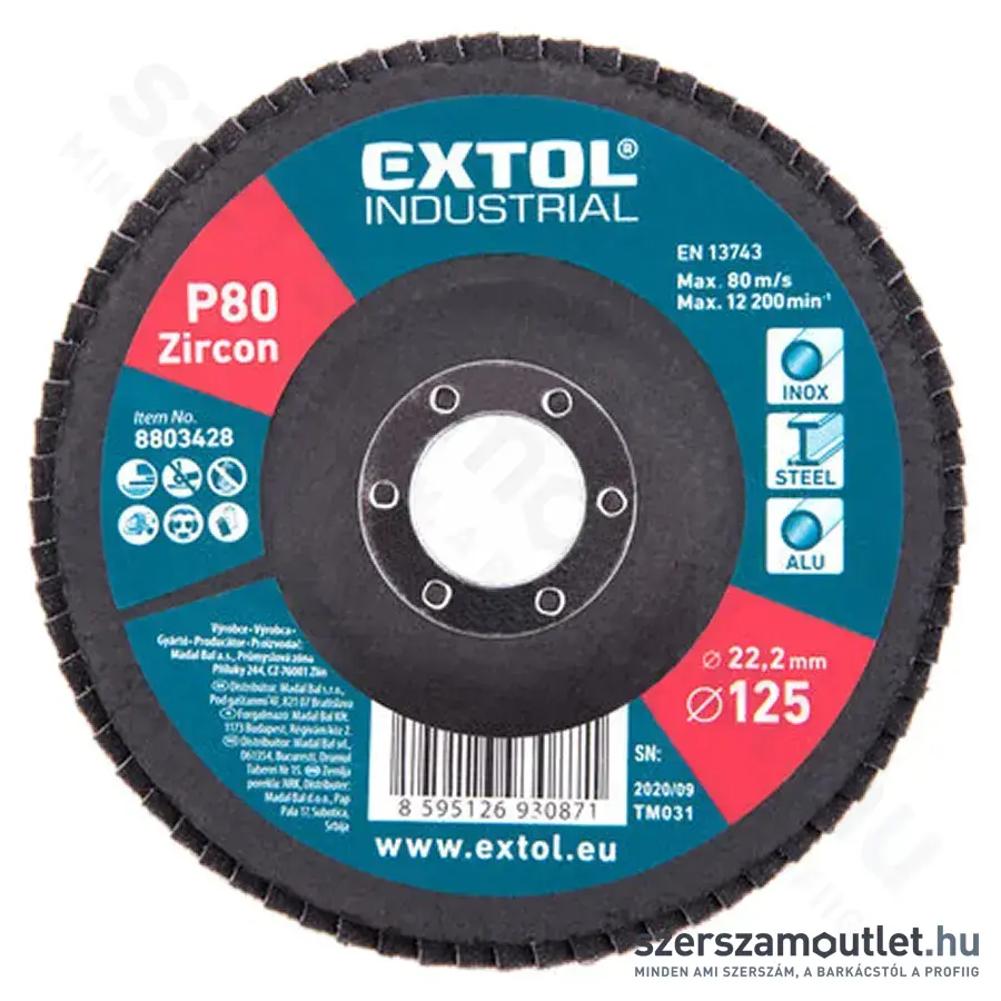 EXTOL Lamellás csiszoló 125mm P80