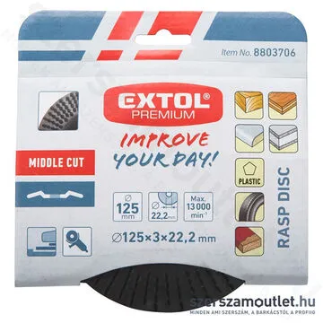 EXTOL Faforgácsoló korong sarokcsiszolóhoz 125x22,2mm