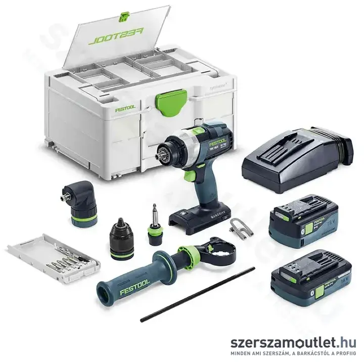 FESTOOL TDC 18/4 5,0/4,0 I-Plus QUADRIVE fúró-csavarbehajtó (18V) (577612)