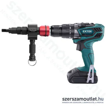 FORTUM Szegecsanya adapter készlet fúrógépekhez (POP-NUT) kofferben (M3-M12)