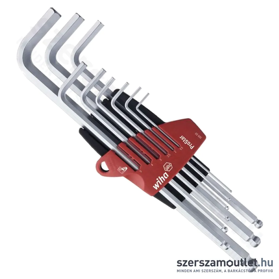 WIHA ProStar Gömbvégű, hosszú imbuszkulcs készlet 9r. SW1,5-10 (SB369/No.07192)