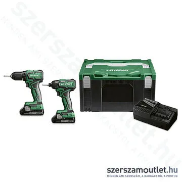 HIKOKI KC18DD-DS-3AH Akkus fúró-csavarbehajtó + akkus ütvecsavarozó HITBOXBAN (2x3,Ah/18V)