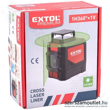 EXTOL Automatikus lézeres vízszintező ZÖLD (1x360° +1 vertikális)